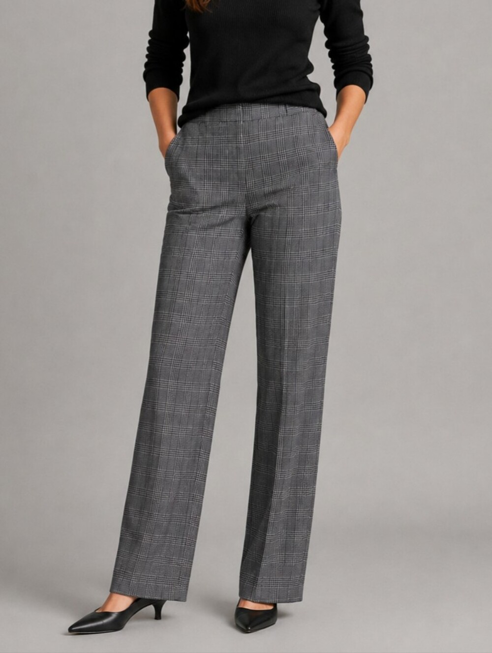 Banana Republic Gray Plaid Trousers Size 10